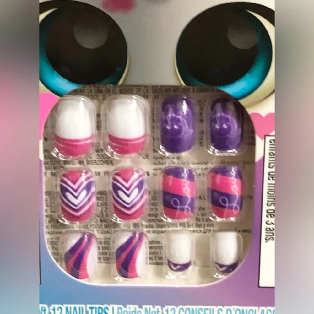 2pack Disney‎ princess little girl press on nail extensions new
